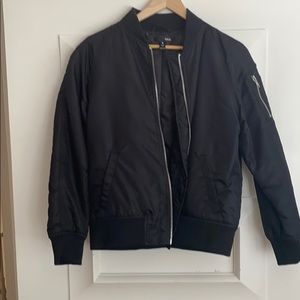 AQUA black bomber jacket with zipper detailing